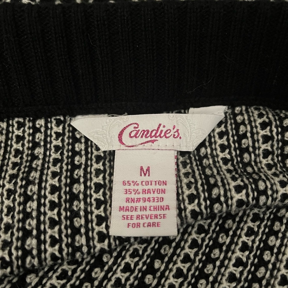 Candie's Women's Knit black and white skirt Size M - Picture 4 of 5